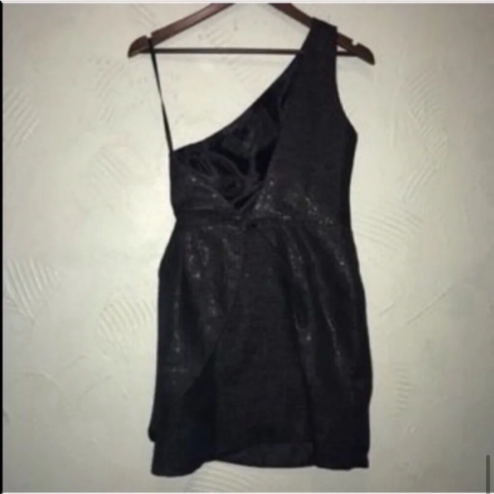 Ark & Co One Shoulder Black Cocktail Dress - Picture 5 of 6